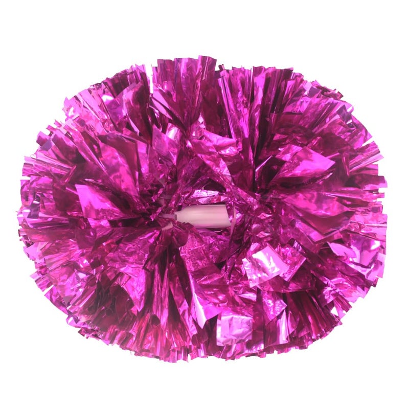 Hooshing 2PCS Hot Pink Pom Poms Cheerleading with Baton Handle for Team Spirit Sports Dance Cheering - Image 1